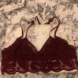 Aerie Dark Red/ Maroon Bralette XS